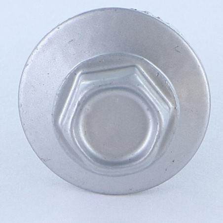 1 x Selvborende skrue Sekskantet hoved 5,5X25 Tandskive elforzinket stål RAL9006 hvid aluminium