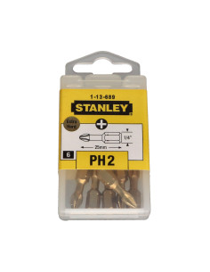 Kasse med 6 Bit Phillips 2 STANLEY længde 25