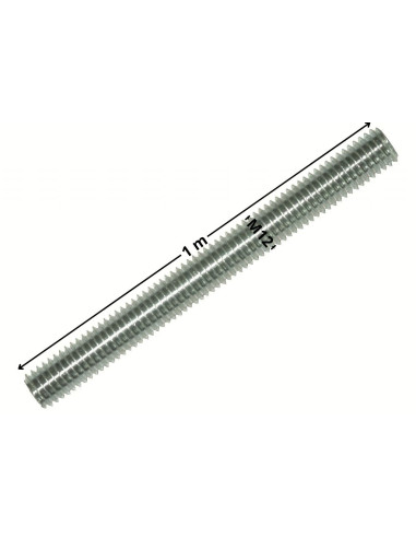 1 x Gevindstang M12 længde 1 meter Klasse 8.8...