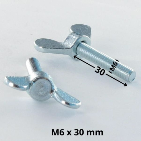 1 x Skrue vinger M6X30 elforzinket stål