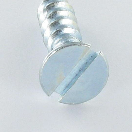 1 x Træskrue forsænket hoved kærv 3X10 elforzinket stål mikroskruer