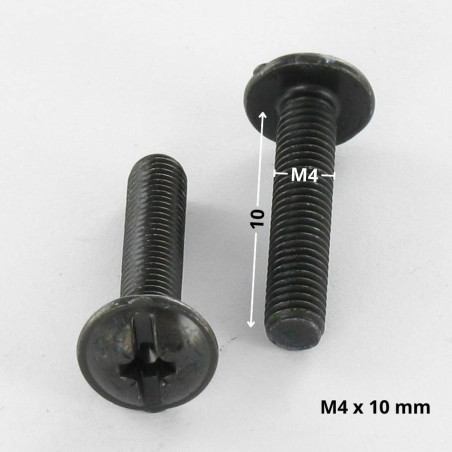 1 x Skrue kopskrue Split POZI M4X10 sort galvaniseret
