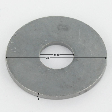 1 x Skiver flad M10X36X2 LL Rå stål geometri 500A