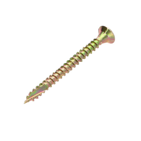 1 x TEKOR skruer trØ og spØnplader forsænket hoved Pozi PZ8 4X60 Fuld trÃ¥d spids anti-kløvning type 17 cut gul zink