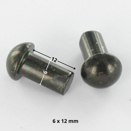 1 x Massiv nitte rundt hoved 6X12 sort galvaniseret