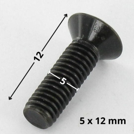 1 x Vis m-hastighed forsænket hoved Pozi PZ8 M5X12 sort galvaniseret