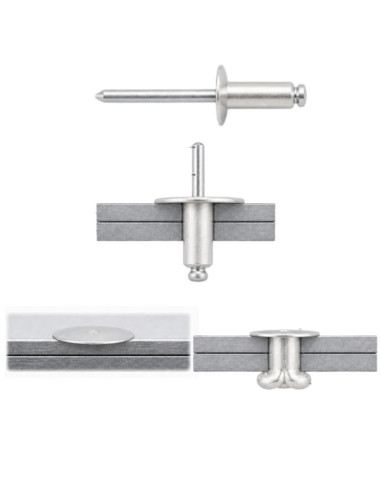 1 x Blindnitter Aluminium Tiger stål 4X14...