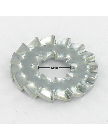 1 x Låseskiver dobbelttandet M10 elforzinket stål