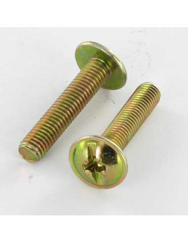 1 x Skrue kopskrue Split POZI M6X10 gul zink