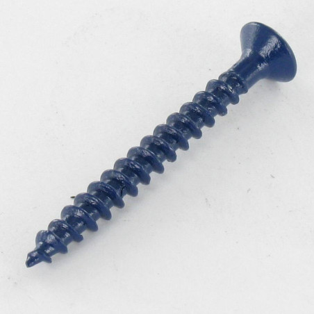 1 x Spånplade forsænket pan hoved Pozi PZ8 4X40 elforzinket stål LAQ RAL5003 BL