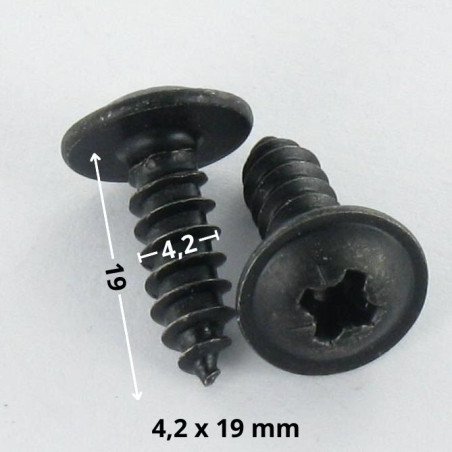 1 x Gevindvalse skrue kopskrue Pozi 4,2X19 sort galvaniseret