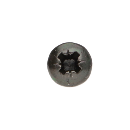 1 x Træ og spånplade skrue rundt hoved Pozi PZ8 4X12 sort galvaniseret