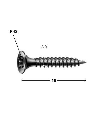 1 x Skrue til gipsplade Spax 3,9X25 Fostfat...