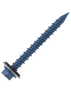 Skrue til beton Sekskantet hoved Tandskive 6,5X57 Blue...