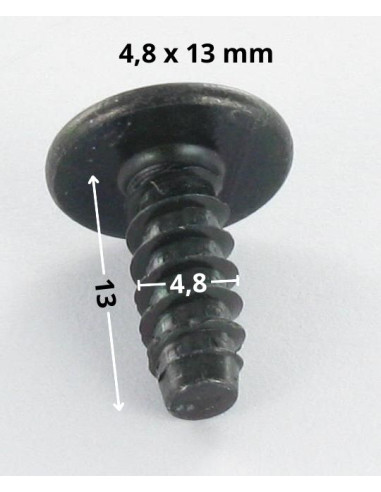 1 x Gevindvalse skrue kopskrue Pozi 4,8X13 sort...