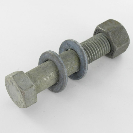 25 x Bolt med møtrik modstandsdygtig M20X90 2 Skiver Klasse 8.8 modstandsdygtig mod korrosion varmgalvaniseret stål