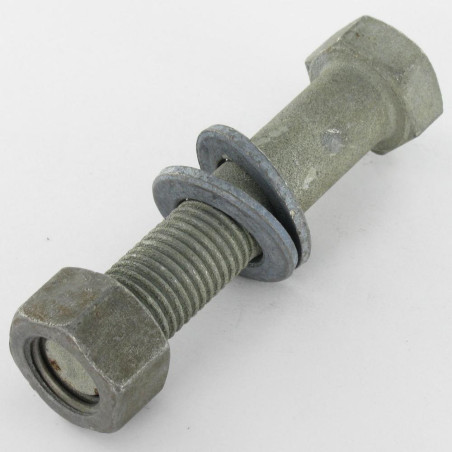 10 x Bolt med møtrik modstandsdygtig M20X100 2 Skiver Klasse 8.8 modstandsdygtig mod korrosion varmgalvaniseret stål