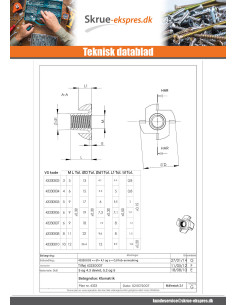 Indslagsmøtrik M6 sort galvaniseret 2