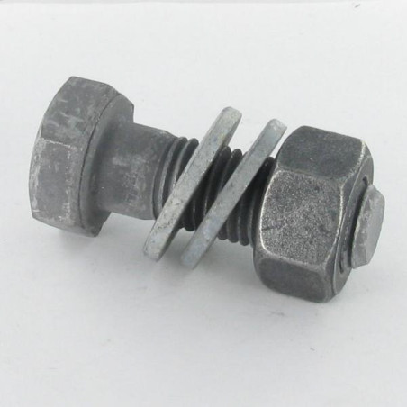 25 x Bolt med møtrik modstandsdygtig M12X80 2 Skiver klasse 10.9 modstandsdygtig mod korrosion varmgalvaniseret stål