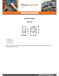 Sekskantmøtrik M7 S/PLAT 11 trin 150 modstandsdygtig mod... 2