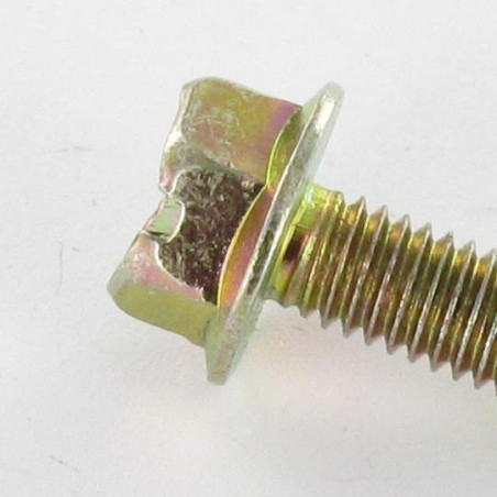 1 x Vis m-hastighed Sekskantet hoved M5X18 Flange 11 kærv gul zink