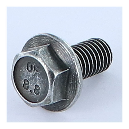 1 x Vis m-hastighed Sekskantet hoved M10X20 Flange med hakket krave Klasse 8.8 sort galvaniseret
