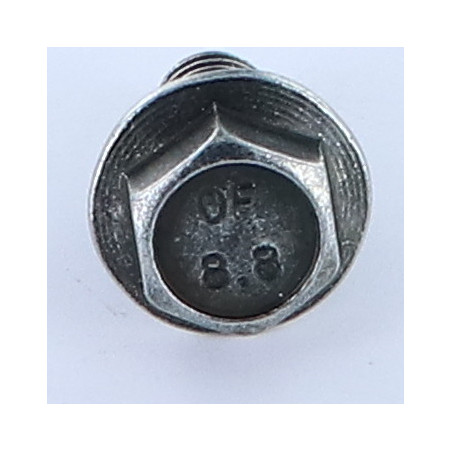 1 x Vis m-hastighed Sekskantet hoved M10X20 Flange med hakket krave Klasse 8.8 sort galvaniseret