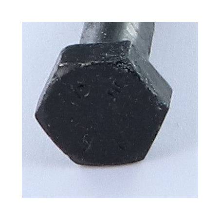 1 x Bolt deltråd Sekskantet hoved M8X35 Gevind 15 Klasse 8.8 sort galvaniseret