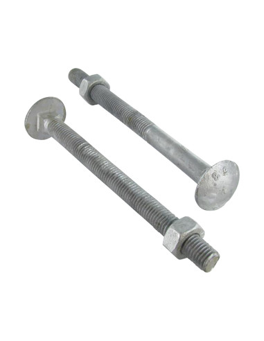 1 x Bolt med møtrik Vognbolt M10X270 Gevind 100...