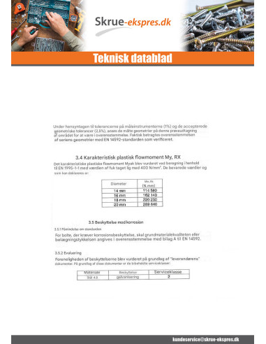 1 x Bolt med møtrik Tømrer M18X350 firkantet...
