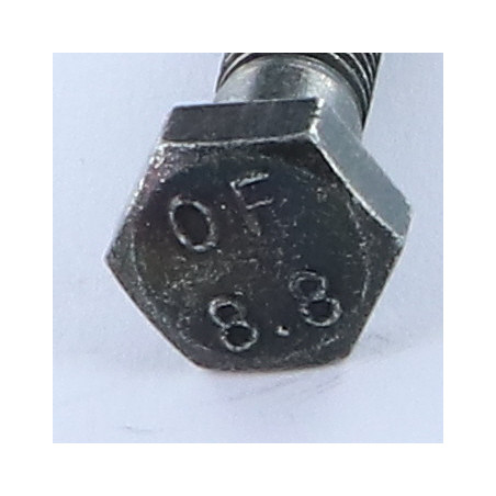 1 x Bolt deltråd Sekskantet hoved M8X35 Klasse 8.8 sort galvaniseret