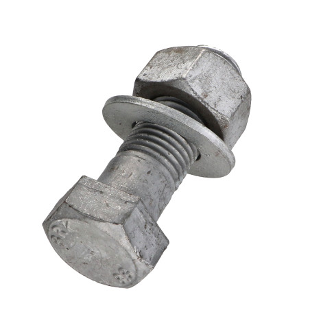 1 x Bolt med møtrik Sekskantet hoved M22X70+RD. M22X45X3X M Klasse 8.8 modstandsdygtig mod korrosion varmgalvaniseret