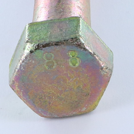 1 x Bolt deltråd Sekskantet hoved M18X150 Gevind 30 Klasse 8.8 gul zink