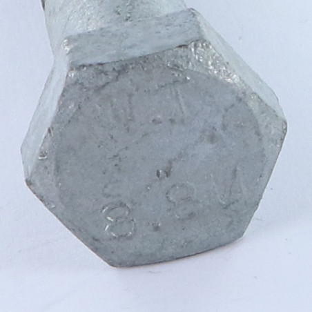 1 x Bolt deltråd Sekskantet hoved M16X70 Klasse 8.8 modstandsdygtig mod korrosion varmgalvaniseret stål ISO PASSE