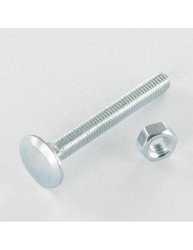 1 x Bolt med møtrik Vognbolt M12X160 Fuld trÃ¥d...