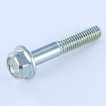 1 x Bolt deltråd Sekskantet hoved M6X35 Flange uden takker elforzinket stål delvis gevind