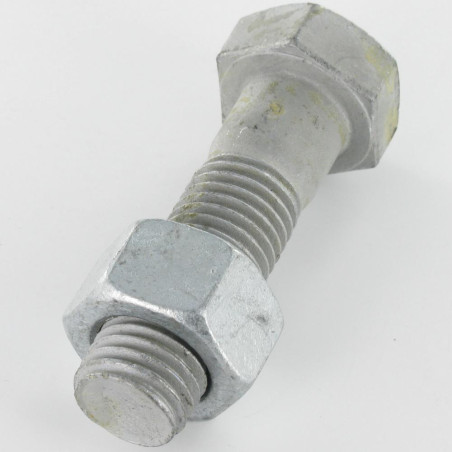 10 x Bolt med møtrik Sekskantet hoved M24X120 Klasse 8.8 SB modstandsdygtig mod korrosion varmgalvaniseret stål