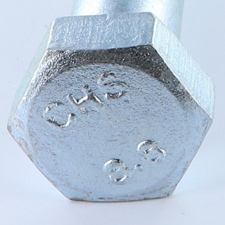 1 x Bolt deltråd Sekskantet hoved M24X160 Klasse 8.8 elforzinket stål