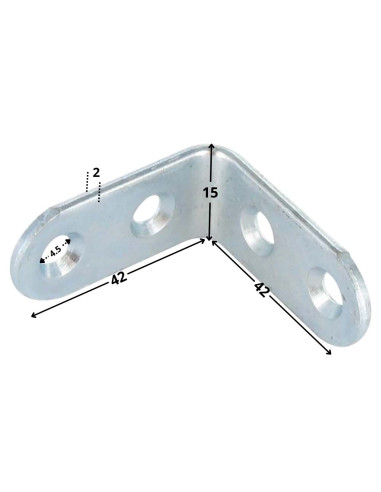 1 x Beslag 42X42X15 4 huller diameter 4,5...
