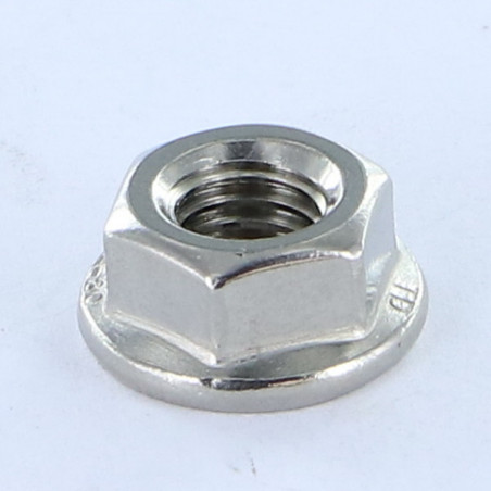 1 x Møtrik Flange uden takker M8 Rustfrit stål A4/80