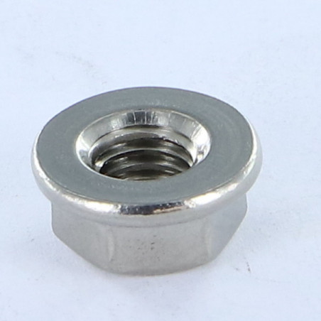 1 x Møtrik Flange uden takker M8 Rustfrit stål A4/80