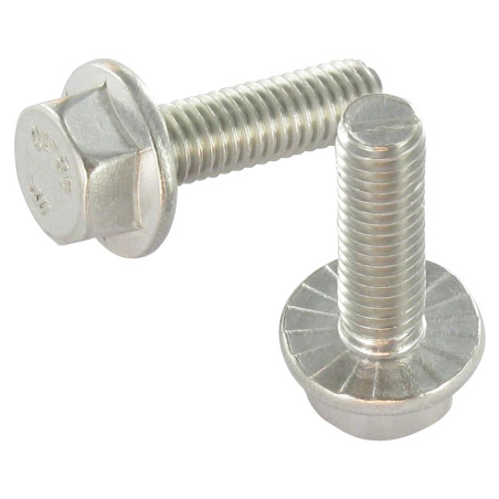 1 x Vis m-hastighed Sekskantet hoved Flange med hakket krave M10X20 Rustfrit stål A2