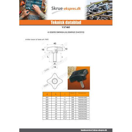 1 x Ende Stramme 4 FILIALER M5X12 sort nylon