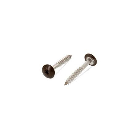 1 x Facade skruer T20 5,5X38 Hoveddiameter 12.3 Rustfrit stål A2 RAL8014 sepia brun