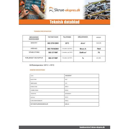 1 x Skiver Gummi Sort 4,5X40X1,5