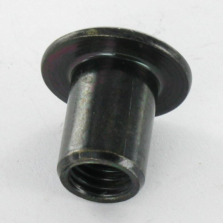 1 x Bindemøtrik fladt hoved Hoveddiameter 22,5 diameter 13 Længde under hoved 18 M10 sort galvaniseret