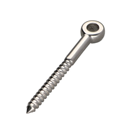 1 x øjebolt Træ 6X60 Gevind 40 øje 6.3 Rustfrit stål A4