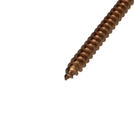 1 x Terrasseskrue TEKOR forsænket hoved med takker T25 spids anti-kløvning type 17 cut 5X70 Rustfrit stål A2 Brun