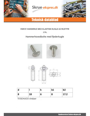 1 x Vis m-hastighed BOLD ELAST M8X22 8X17.2...
