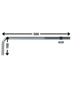 Hængsel metal lang længde M20X500 Gevind 150 elforzinket... 2